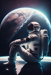 Astronauta Admirando el Universo - Generative Ai