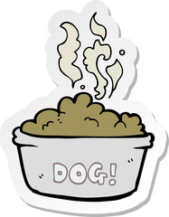 sticker of a cartoon dog food