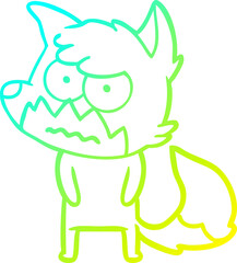 cold gradient line drawing cartoon annoyed fox