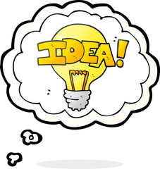 thought bubble cartoon idea light bulb symbol