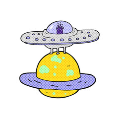 cartoon flying saucer