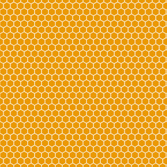 Banner with honeycomb. flat image of yellow honeycomb.