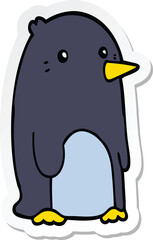 sticker of a cartoon penguin