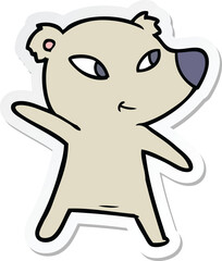 sticker of a cute cartoon bear