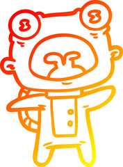 warm gradient line drawing cartoon weird alien communicating