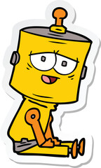 sticker of a cartoon robot