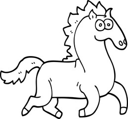 line drawing cartoon magnificent stallion