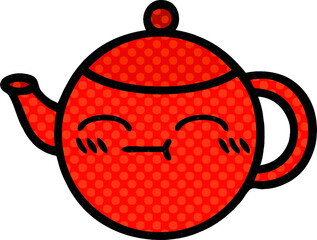 comic book style cartoon teapot