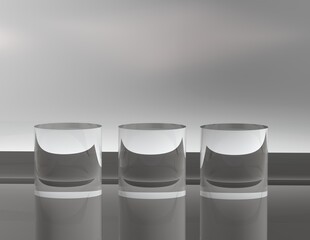 cylinder pedestal podium display, Empty room background.transparent. Abstract modern rendering 3d shape for products display presentation.  minimal wall scene, Studio room.
