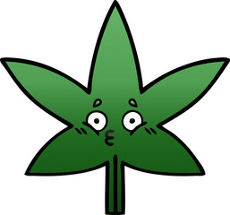 gradient shaded cartoon marijuana leaf