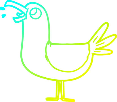 recommend clip art: cold gradient line drawing cartoon seagull