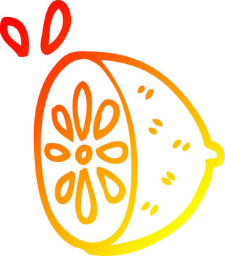recommend clip art: warm gradient line drawing cartoon lime fruit