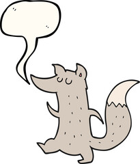 speech bubble cartoon cute wolf