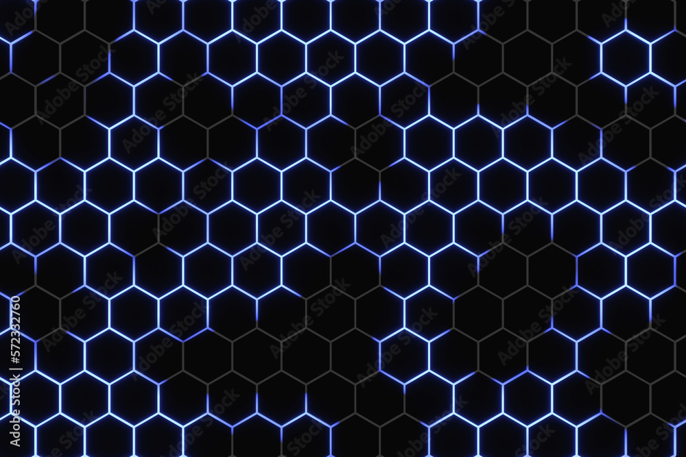 Wall mural abstract background of hexagon. 3d rendering.