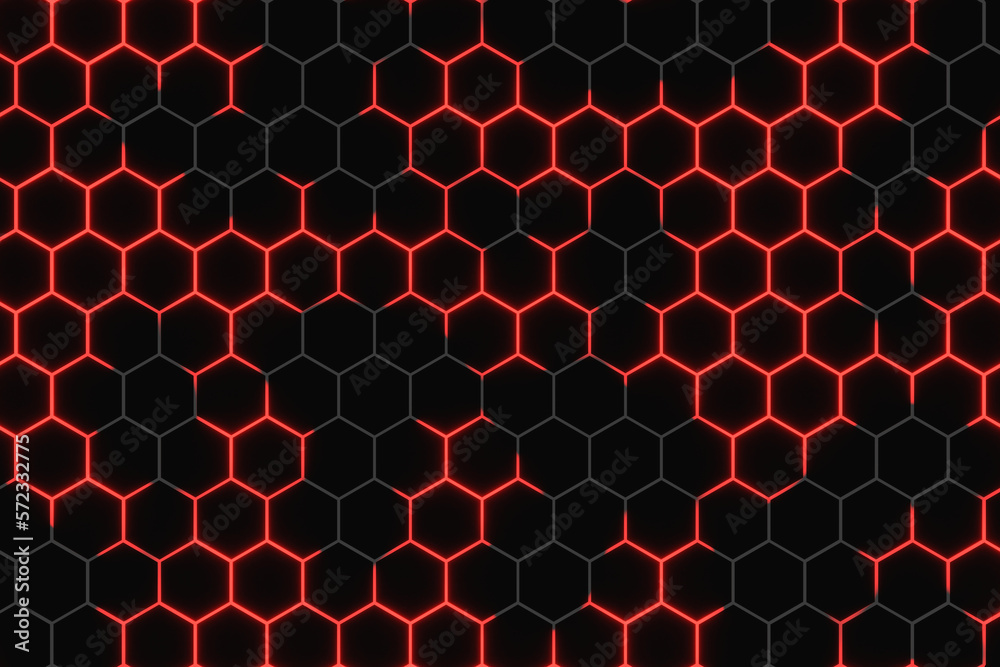 Wall mural abstract background of hexagon. 3d rendering.