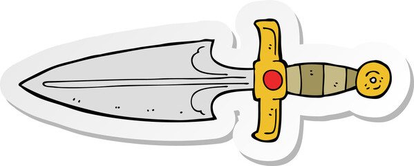 sticker of a cartoon dagger