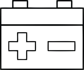 Fototapeta premium line drawing cartoon car battery