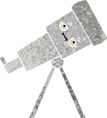 retro illustration style cartoon telescope