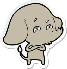 sticker of a cartoon elephant remembering