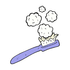 comic book style cartoon toothbrush