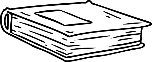 line drawing doodle of a red journal