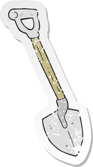 retro distressed sticker of a cartoon shovel