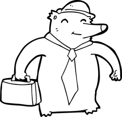cartoon business bear