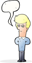 cartoon jaded man with speech bubble