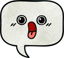 retro grunge texture cartoon speech bubble