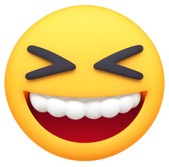 3d haha emoji with open mouth with large teeth generative ai funny smiley