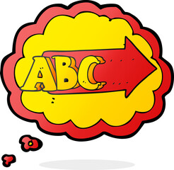thought bubble cartoon ABC symbol