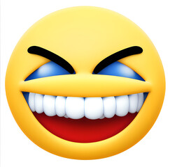 3d haha emoji with open mouth with teeth generative ai funny smiley