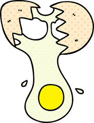 quirky comic book style cartoon cracked egg