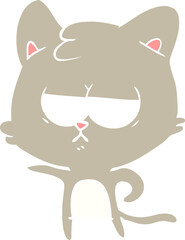 bored flat color style cartoon cat