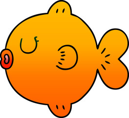 quirky gradient shaded cartoon fish