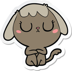 sticker of a cute cartoon dog