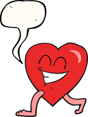 speech bubble cartoon walking heart