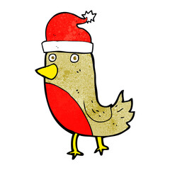 cartoon christmas robin