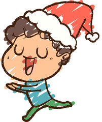 Christmas Man Chalk Drawing