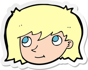 sticker of a cartoon female face
