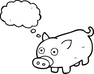 thought bubble cartoon piglet