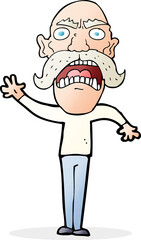 Obraz premium cartoon angry old man