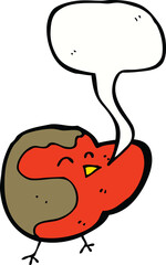 cartoon robin with speech bubble