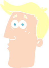 flat color illustration of a cartoon male face