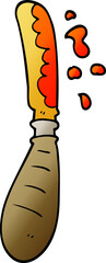 cartoon doodle jam spreading knife