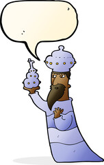 one of the three wise men with speech bubble