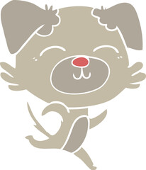 flat color style cartoon dog