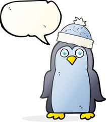 speech bubble cartoon penguin