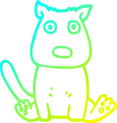 cold gradient line drawing cartoon calm dog