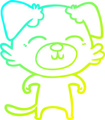 cold gradient line drawing cartoon dog